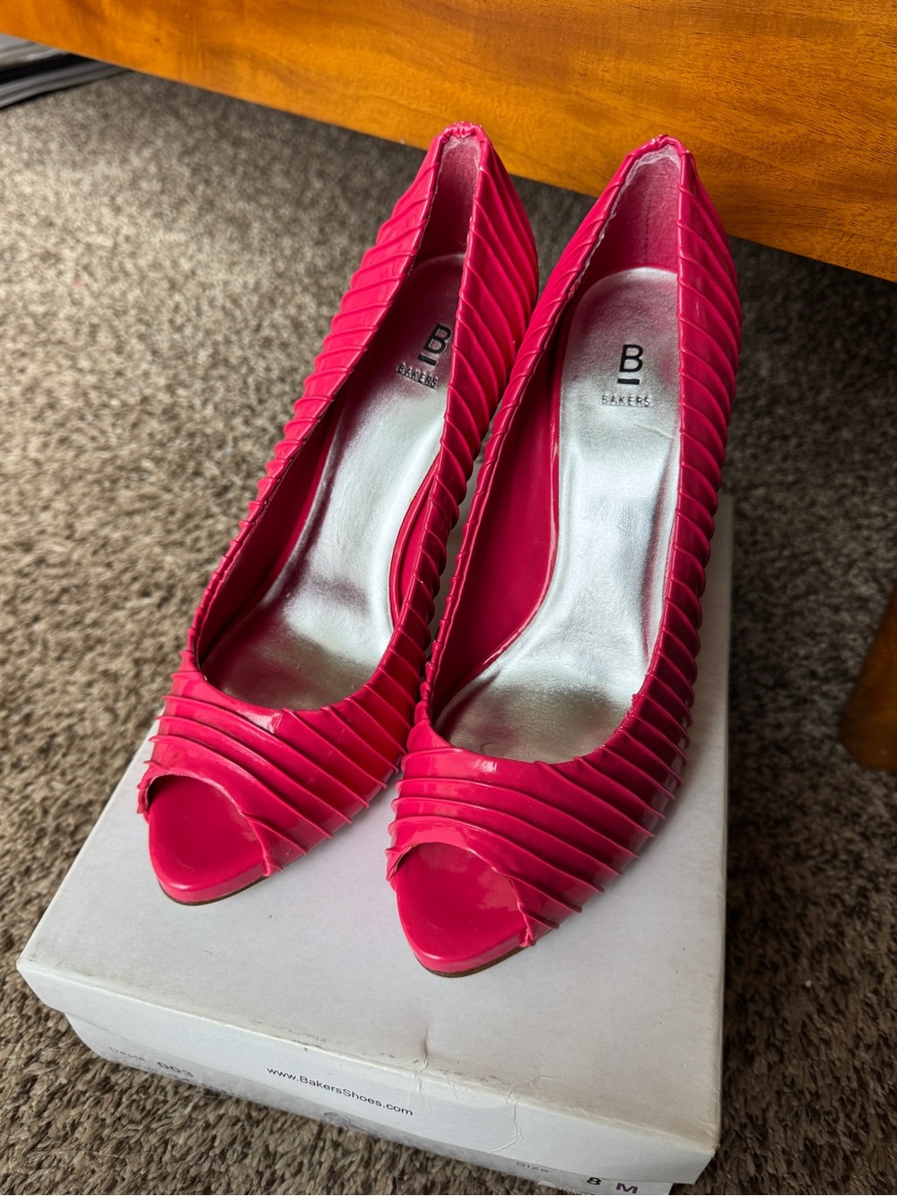 Hot Pink Peep-Toe Heels